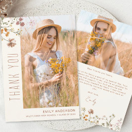 Wildflower Bloom Afstuderen Foto Dank u Kaart