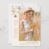 Wildflower Bloom Afstuderen Foto Dank u Kaart (Voorkant)