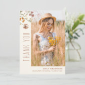 Wildflower Bloom Afstuderen Foto Dank u Kaart (Staand voorkant)