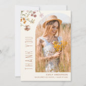 Wildflower Bloom Afstuderen Foto Dank u Kaart (Voorkant)