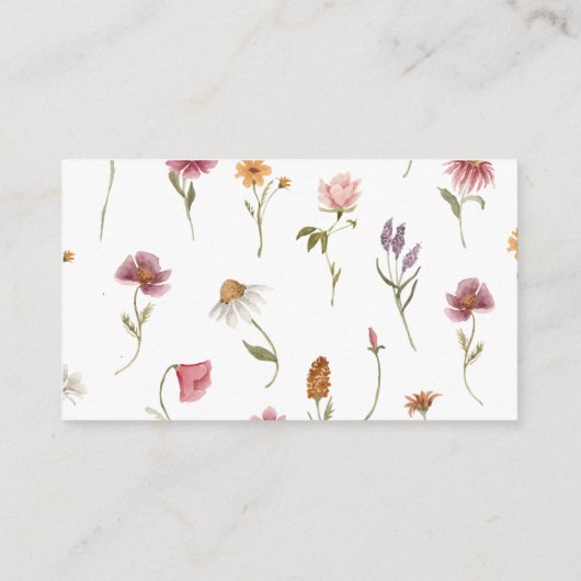 Wildflower Bloom Baby Predictions Kaart (Achterkant)