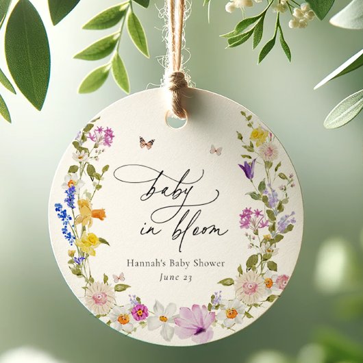 Wildflower Bloom Baby shower Bedankjes Labels