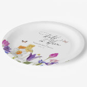 Wildflower Bloom Baby shower Papieren Bordje (Gekanteld)