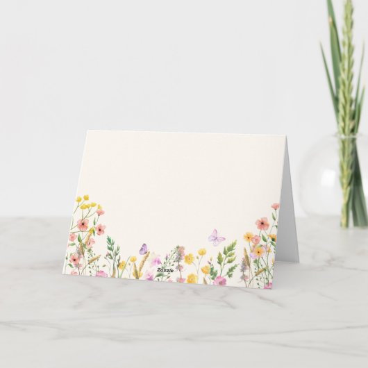 Wildflower Bloom Elegant Spring Baby shower Bedankkaart (Achterkant)