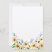 Wildflower Bloom Elegantie Geel Blauw Bruiloft Kaart (Achterkant)