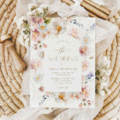 Wildflower Bloom foto bruiloft uitnodiging