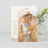 Wildflower Bloom Graduation Party Arch Foto Kaart (Staand voorkant)