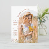 Wildflower Bloom Graduation Party Arch Foto Kaart (Staand voorkant)