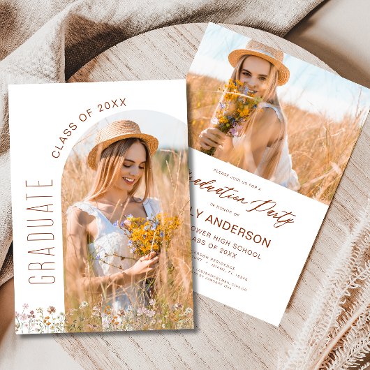 Wildflower Bloom Graduation Party Arch Foto Kaart