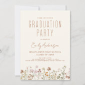 Wildflower Bloom Graduation Party Foto Boho Kaart (Voorkant)