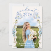Wildflower Bloom Graduation Party Invitation Kaart (Voorkant)