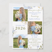 Wildflower Bloom Graduation Party Invitation Kaart (Achterkant)