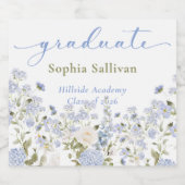 Wildflower Bloom Graduation Party Sparkling Wijnetiket (Enkel label)