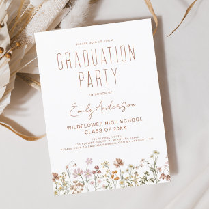 Wildflower Bloom Graduation Party Uitnodiging