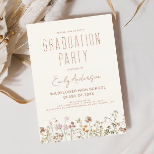 Wildflower Bloom Graduation Party Uitnodiging