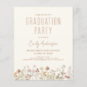 Wildflower Bloom Graduation Party Uitnodiging (Voorkant)