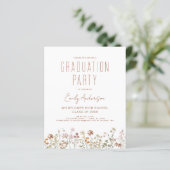 Wildflower Bloom Graduation Party Uitnodiging (Staand voorkant)