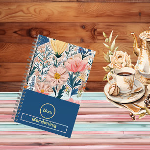 Wildflower Bloom Pastel Savvy Blauw Blad Tuinieren Notitieboek