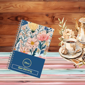 Wildflower Bloom Pastel Savvy Blauw Blad Tuinieren Notitieboek