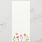 Wildflower Bloom Pink Orange Floral Wedding Menu (Achterkant)