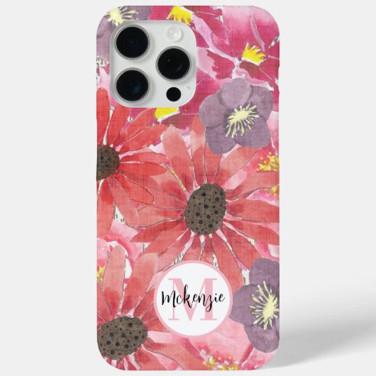Wildflower Bloom Waterverf Bloemenpatroon Case-Mate iPhone Case (Achterkant)