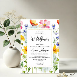 Wildflower Blooming Baby shower Kaart