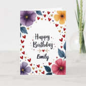 Wildflower Blooming Delicate Floral Verjaardag Kaa Kaart (Voorkant)