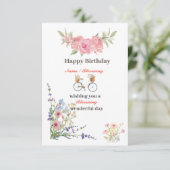 Wildflower Blooming Prachtige Happy Birthday Kaart (Staand voorkant)