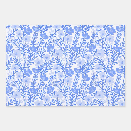 Wildflower Blooms Simple Blues Variety Pack Inpakpapier Vel (Voorkant 3)