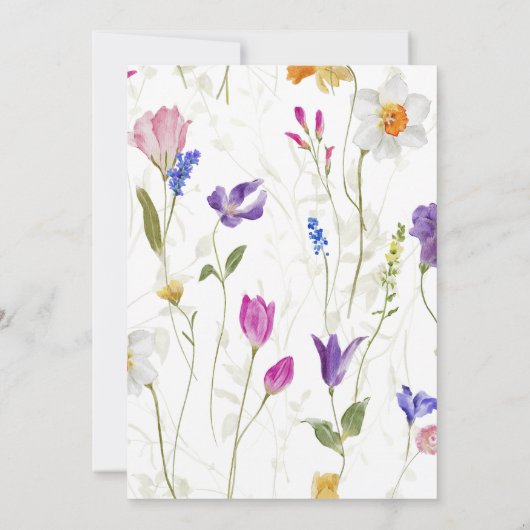 Wildflower Blooms Vrijgezellenfeest Kaart (Achterkant)