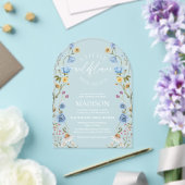 Wildflower Blue Baby Shower  Acryl Uitnodigingen (Insitu (Huwelijk))