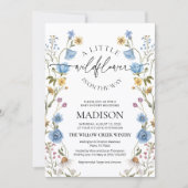 Wildflower Blue Baby Shower Invitation Kaart (Voorkant)