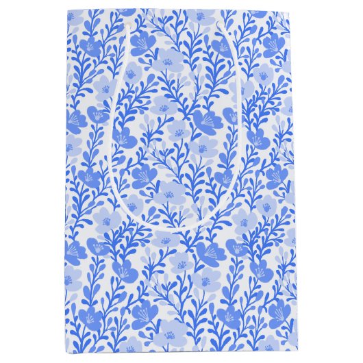 Wildflower Blue Blooms Bloemen Bloemen Bloemen Bab Medium Cadeauzakje (Voorkant)