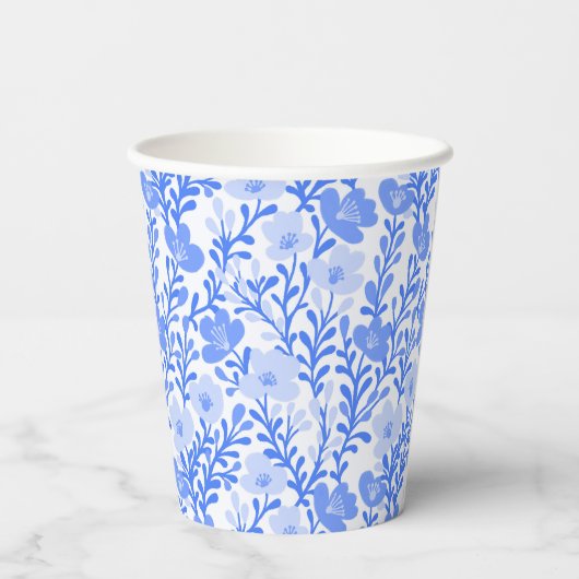 Wildflower Blue Blooms Bloemen Bloemen Bloemen Bab Papieren Bekers (Achterkant)