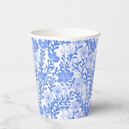 Wildflower Blue Blooms Bloemen Bloemen Bloemen Bab Papieren Bekers (Rechts)