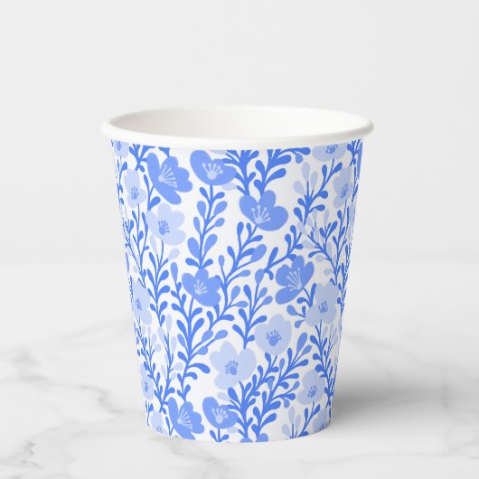 Wildflower Blue Blooms Bloemen Bloemen Bloemen Bab Papieren Bekers (Voorkant)