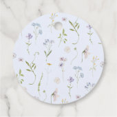 Wildflower Blue Bow Baby shower bedankt Bedankjes Labels (Achterkant)