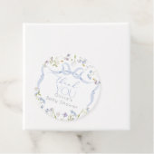 Wildflower Blue Bow Baby shower bedankt Bedankjes Labels (In situ)