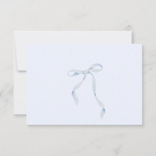 Wildflower Blue Bow lijst Baby shower Dank u Bedankkaart (Achterkant)