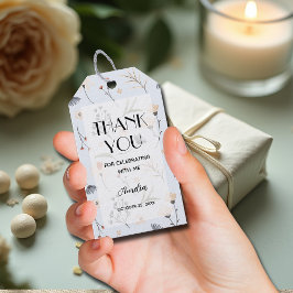 Wildflower Blue Boy Baby shower Dank je wel Cadeaulabel