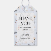 Wildflower Blue Boy Baby shower Dank je wel Cadeaulabel (Voorkant)