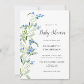 Wildflower Blue Floral Arch Elegant Baby shower Kaart (Voorkant)