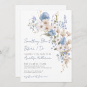 Wildflower Blue Floral Bridal Shower Kaart (Voorkant / Achterkant)