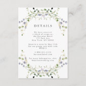 Wildflower Blue Waterverf Elegant Details Informatiekaartje (Voorkant)