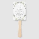 Wildflower Blue Waterverf Elegant Wedding Programm Handwaaier (Voorkant)