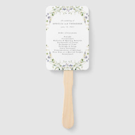 Wildflower Blue Waterverf Elegant Wedding Programm Handwaaier