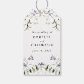 Wildflower Blue Waterverf Wedding Favoriet Dank u Cadeaulabel (Voorkant)