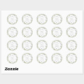 Wildflower Blue Waterverf Wedding Favoriet Dank u Ronde Sticker (Vel)