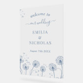 Wildflower Blue Wedding Welkomstbord Acryl Bord (Hoek)