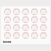 Wildflower Blush Pink Bow Baby shower Bedankt Ronde Sticker (Vel)